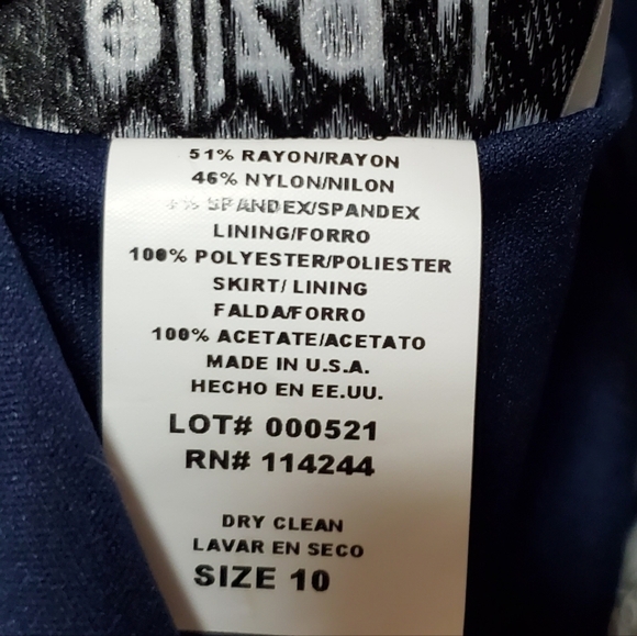 VINTAGE Eliza J Navy Blue Lace A-line Spaghetti Strap Padded Bustier Midi Dress - Picture 16 of 16